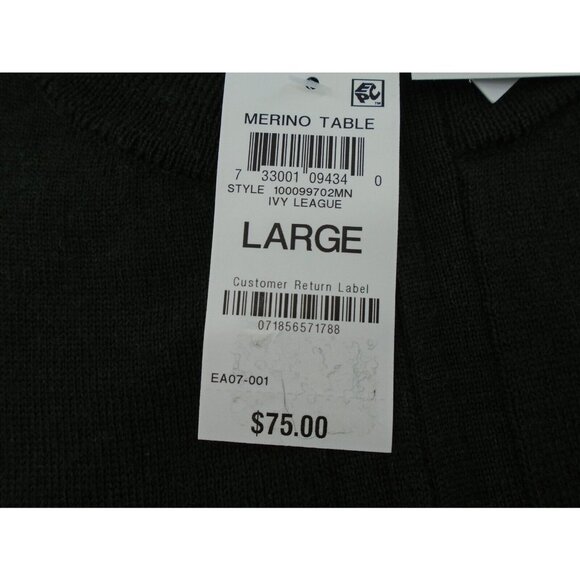 CLUB ROOM Men's Quarter-Zip Merino Wool Blend Sweater, Color green size Large - Picture 4 of 5